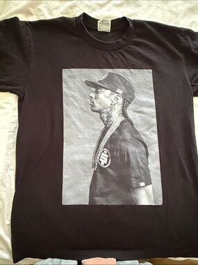 Nipsey hustle Black Graphic Men's T-Shirt with Profile Print